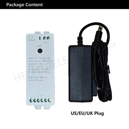 HELMER Bluetooth-Compatible Mini Stereo Audio Amplifier Links Unlimited Units for Whole Home Sync Audio L18